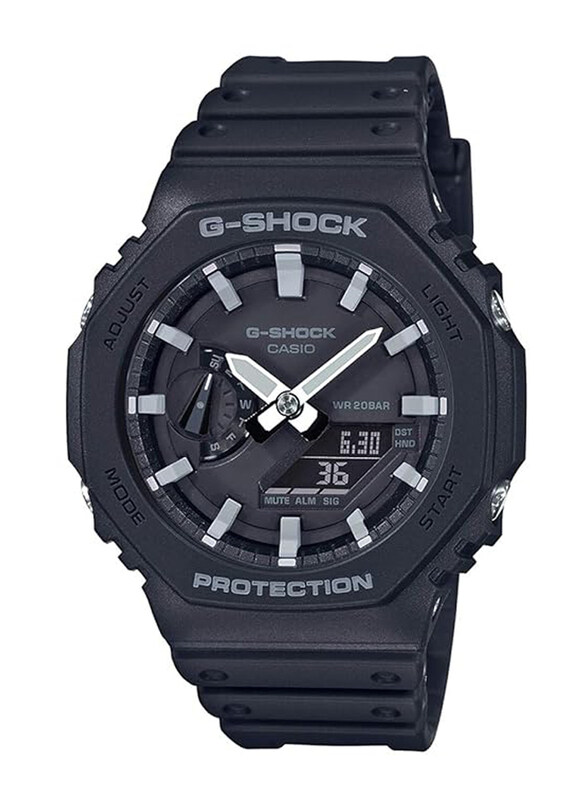 

Casio G-Shock Analog + Digital Watch for Men with Resin Band, Water Resistant, GA-2100-1ADR, Black