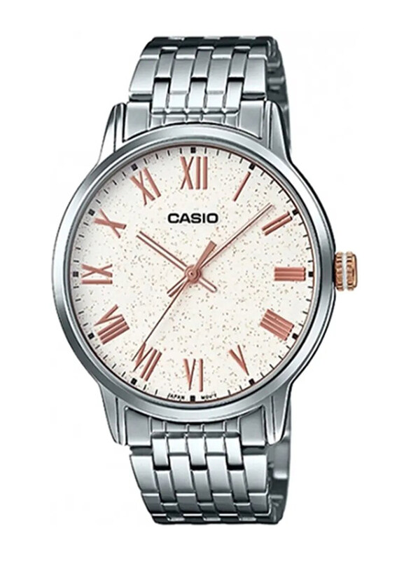 

Casio Analog Watch for Men with Metal Band, Water Resistant, MTP-TW100D-7A, Silver-White