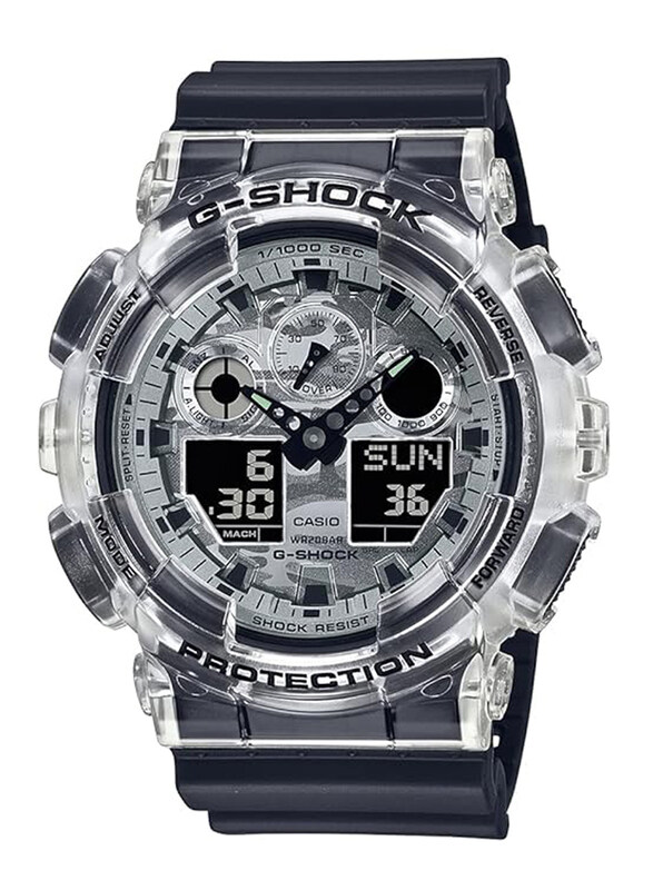 

Casio G-Shock Analog + Digital Watch for Men with Resin Band, Water Resistant, GA-100SKC-1ADR, Black