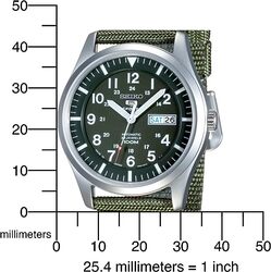 Seiko 5 Men's Green Dial Nylon Band Automatic Watch - SNZG09J1