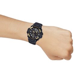 Casio Analog Display Watch for Men with Silicone Band, Water Resistant and Chronograph, Mcw-100H-9A2Vdf, Black