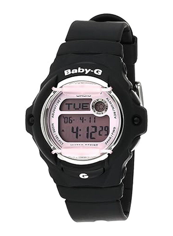 

Casio Baby-G Digital Watch for Women with Plastic Band, Water Resistant, BG-169M-1DR, Black-Pink