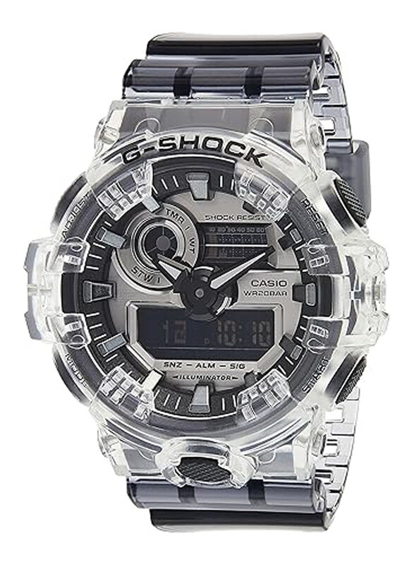 

Casio G-Shock Analog + Digital Watch for Men with Resin Band, Water Resistant, GA-700SK-1ADR (G954), Grey
