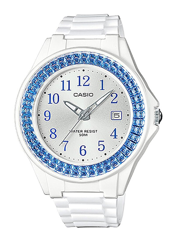 

Casio Analog Watch for Women with Resin Band, Water Resistant, LX-500H-2BV, White-Blue