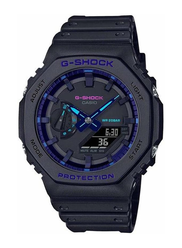 

Casio G-Shock Analog + Digital Watch for Men with Resin Band, Water Resistant, GA-2100VB-1ADR, Black-Black