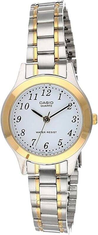 

Casio LTP-1128G-7B Ladies Stainless Steel White Dial Watch Casual Dress ...