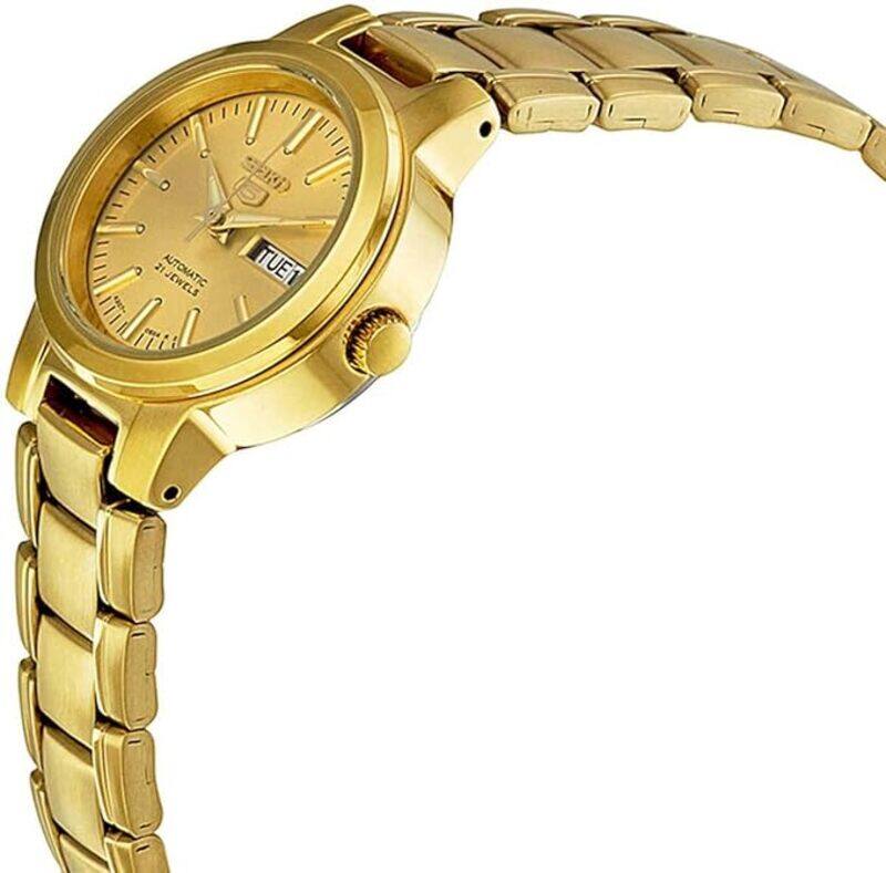 Seiko Women's SYME46K1 Seiko 5 Automatic Gold Dial Gold-Tone Stainless Steel Watch