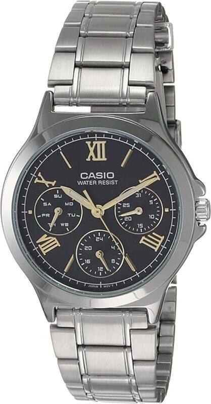 

Casio Analog Watch for Women with Stainless Steel Band, Water Resistant and Chronograph, LTP-V300D-1A2UDF/LTP-V300HD-1A2UIF, Grey-Black