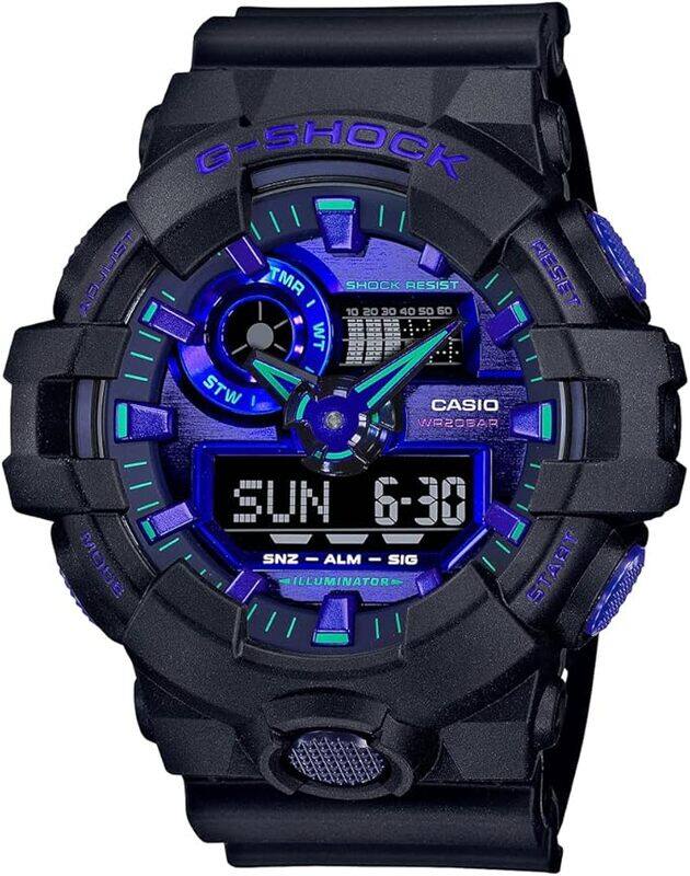 

Casio G-Shock Watch - GA-700VB-1ADR Blue Dial, Black Band