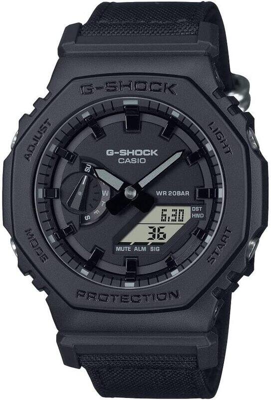 

Casio G-Shock Analog Digital Eco Cloth Strap Black Dial Quartz GA-2100BCE-1A 200M Men's Watch