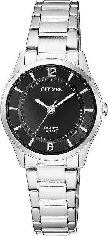 

Citizen Women's Black Dial Stainless Steel Band Watch - ER0201-81E