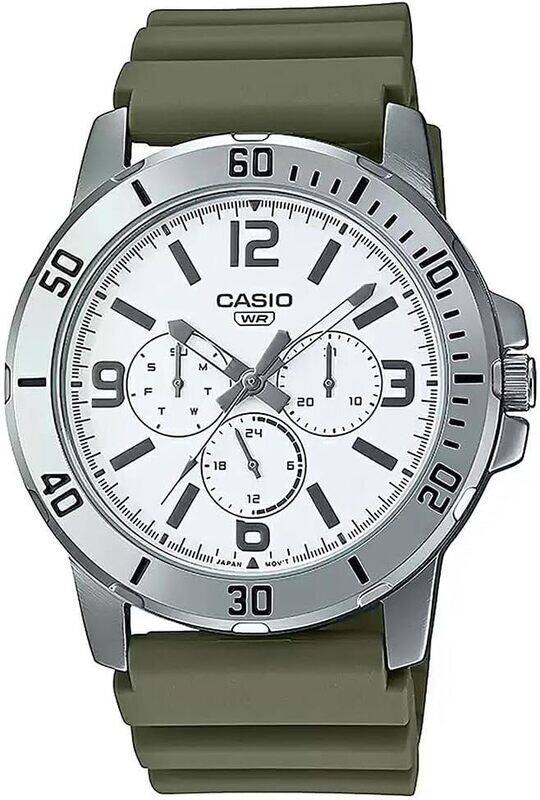 

Casio Analog Leather Strap White Dial Quartz MTP-VD300-3B