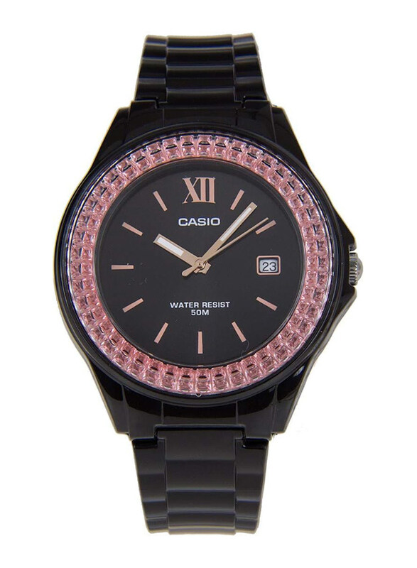 

Casio Analog Watch for Women with Plastic Band, Water Resistant, LX-500H-1EV, Black-Pink/Black