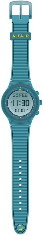 Al Fajr Digital Sport Watch Unisex with Rubber Band, Water Resistant, WY-16, Blue