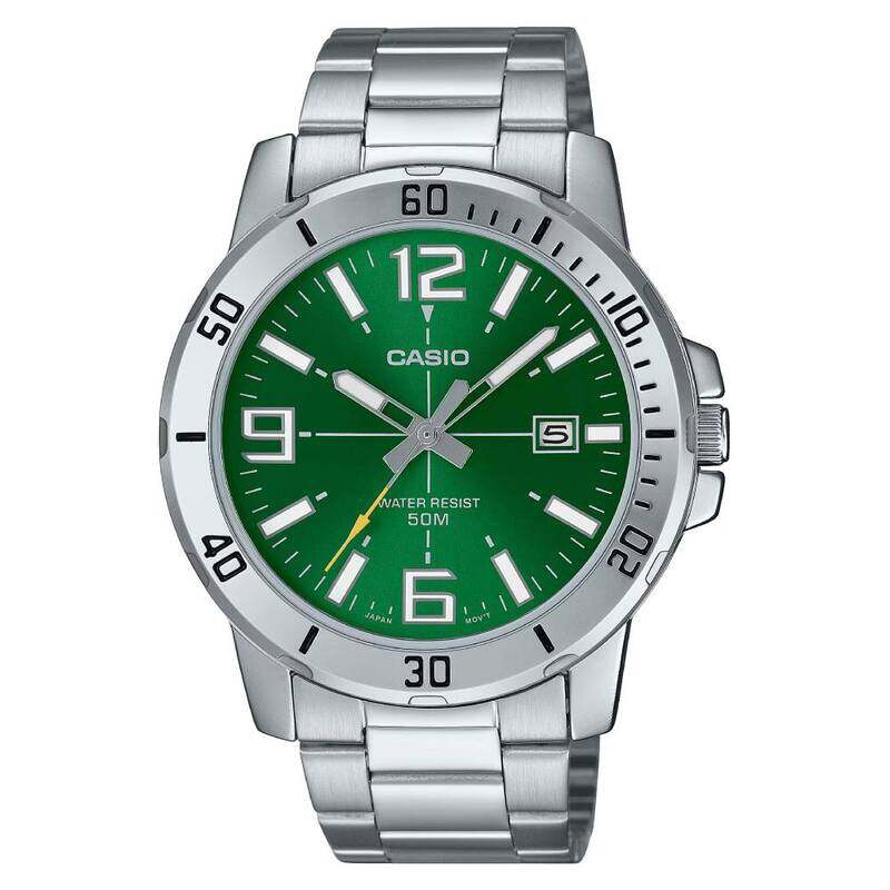 

Casio MTP-VD01D-3BVUDF Quartz Green Dial Stainless Steel Men's Watch