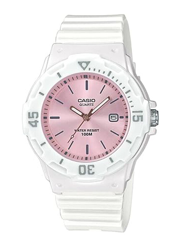 

Casio Analog Casual Watch for Women with Resin Band, Water Resistant, LRW-200H-4E3VDF, White-Pink