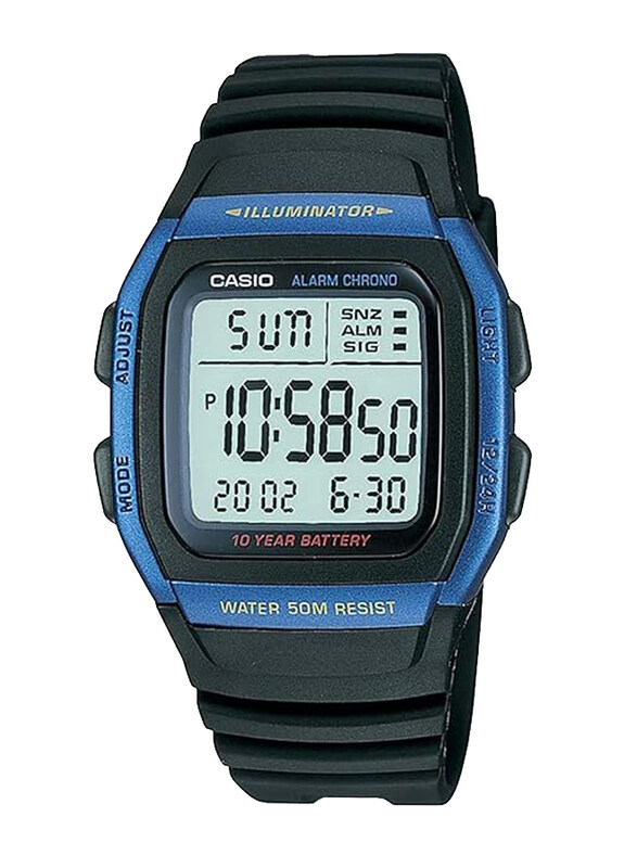 

Casio Digital Watch for Men with Resin Band, Water Resistant, EAW-W-96H-2AV, Black-Grey