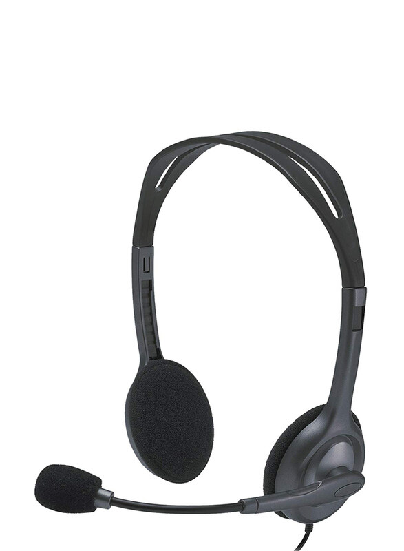 

Logitech H111 Wired On-Ear Headphones with External Microphone, Black