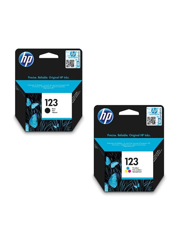 HP 123 Black F6V17Ae & Tri-Color F6V16Ae Ink Cartridge Set