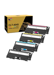 Samsung CLT-P404S Black and Tri-Color Laser Toner Cartridge, 4 Pieces