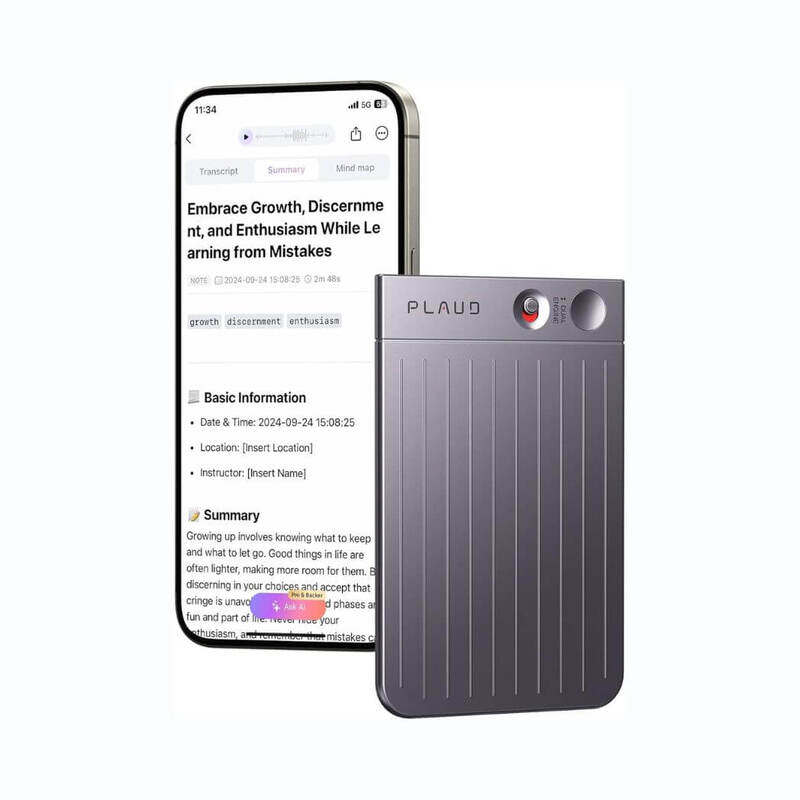 

PLAUD Note AI Voice Recorder AIPowered Transcription and Recording Black