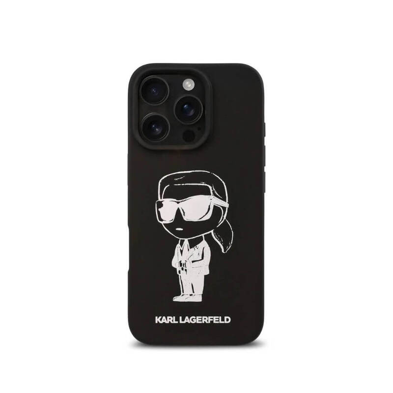 

Karl Lagerfeld TPU Silicone Hard Case with ikonik Graffiti Logo for iPhone 16 Pro Black