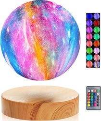 VGAzer 16 Colors Levitating LED 3D Galaxy Moon Lamp with Remote Control, Multicolour