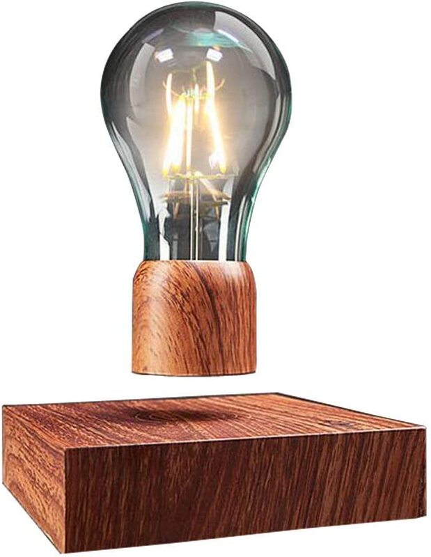 Vitacelli Magnetic Levitating Floating Wireless LED Light Desk Lamp Bulb, Brown