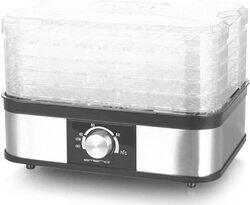 AS2 Food Dehydrator with Adjustable Heat, Silver/Black