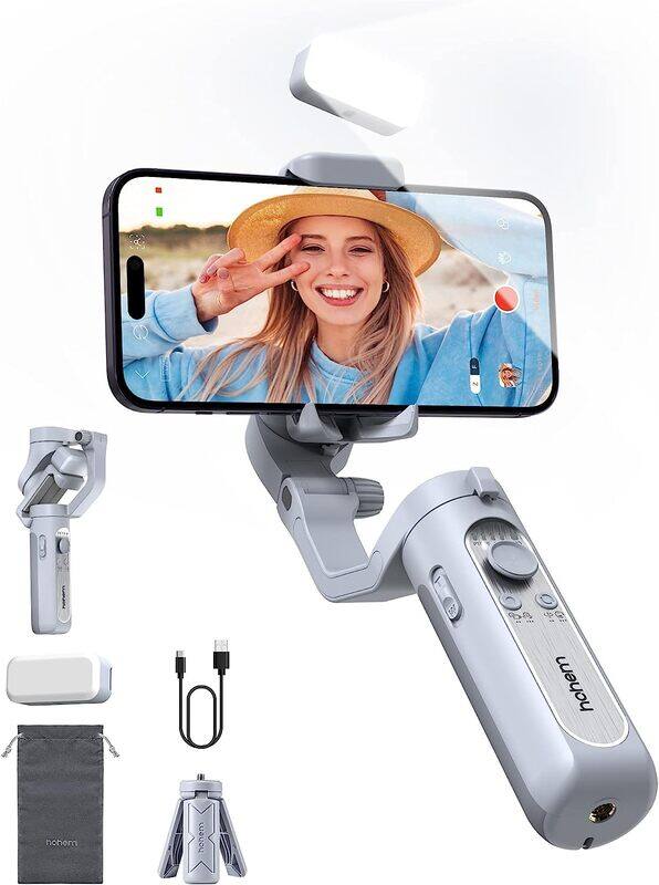 

Hohem iSteady XE Kit Gimbal Stabilizer for Smartphone, 3-Axis Phone Gimbal, Magnetic Fill Light, Portable and Foldable, Stabilizer for iPhone & Androi