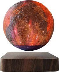 PeacePlanet Levitating & Rotating Galaxy LED Night Table Lamp, Red