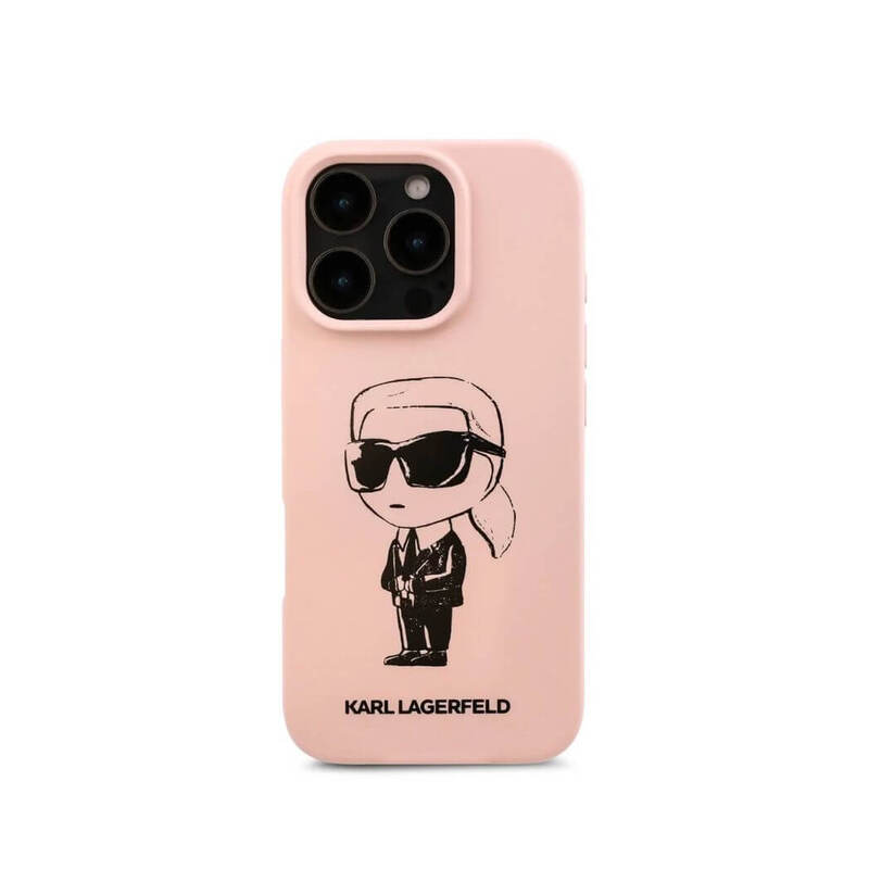 

Karl Lagerfeld TPU Silicone Hard Case with ikonik Graffiti Logo for iPhone 16 Pro Max pink