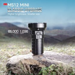 Imalent 65000 Lumens Mini Powerful Flashlight, MS12, Cold White, Black