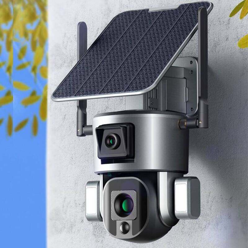 Solar Dual Cameras Ultra Low Power PTZ Battery Camera 4K Wifi