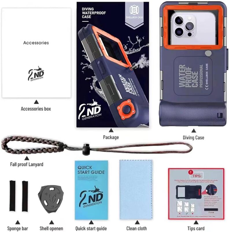 Shellbox Diving Waterproof Case 2nd Gen 15m for 4.9 to 6.9 Phone