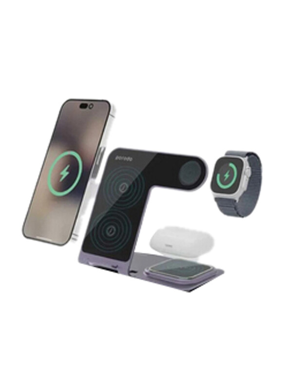 

Porodo 3-in-1 Dual Coil Charging Dock, Black