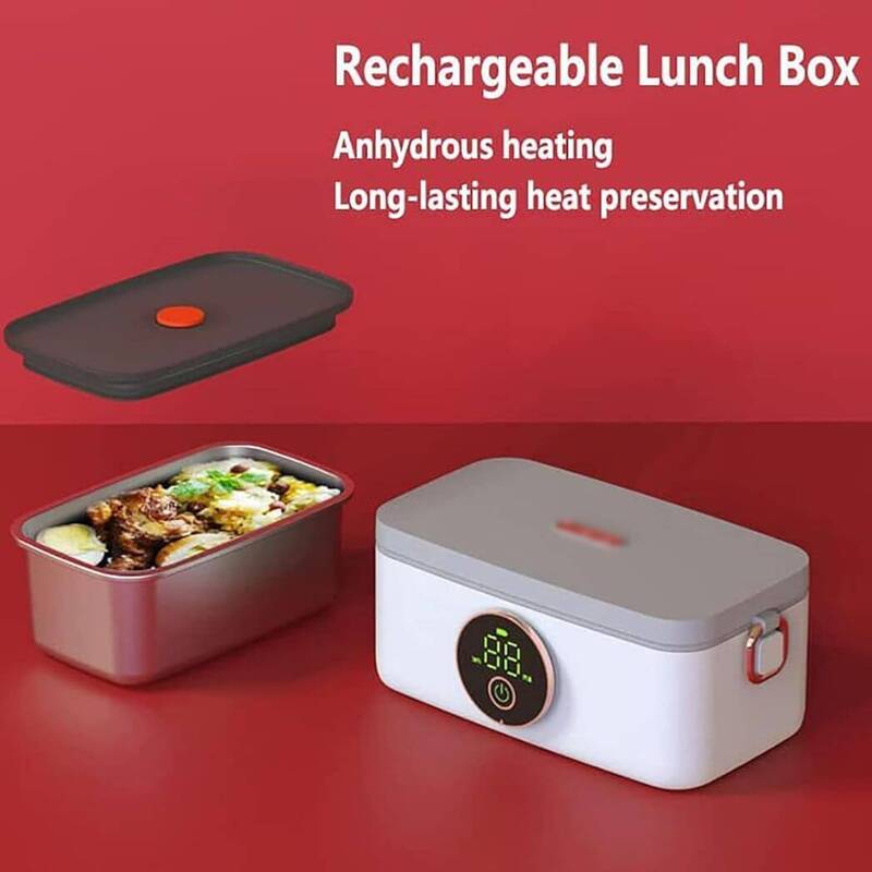 Self Heating Rechargeable Lunch Box with 5 Gear Heating Function