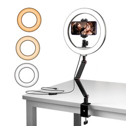 Apexel APZ-FL20 Desk Mount Kit with Ring Light Kit