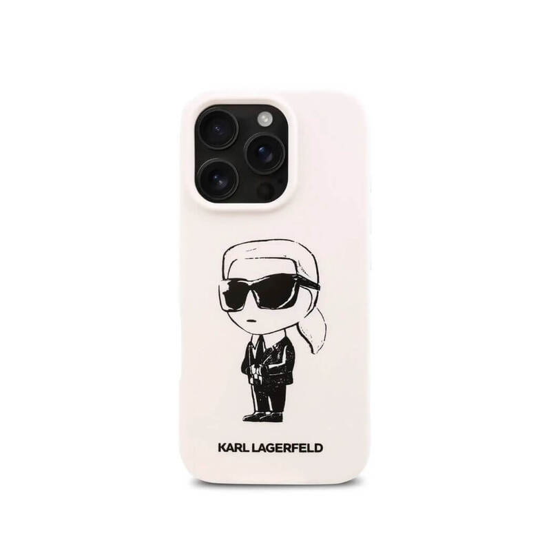 

Karl Lagerfeld TPU Silicone Hard Case with ikonik Graffiti Logo for iPhone 16 Pro white