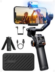 Hohem iSteady M6 Kit Gimbal Stabilizer for Smartphone, 2023 Upgraded 3-Axis Phone Gimbal, AI Tracker w/CCT/RGB Fill Light, Gimbal for iPhone 14 Pro Max & Android, Phone Stabilizer for Video Recording