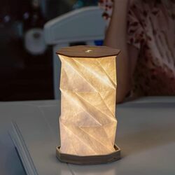 Creative Rotating Foldable Wooden Touch LED Decoration Night Light Table Lamp