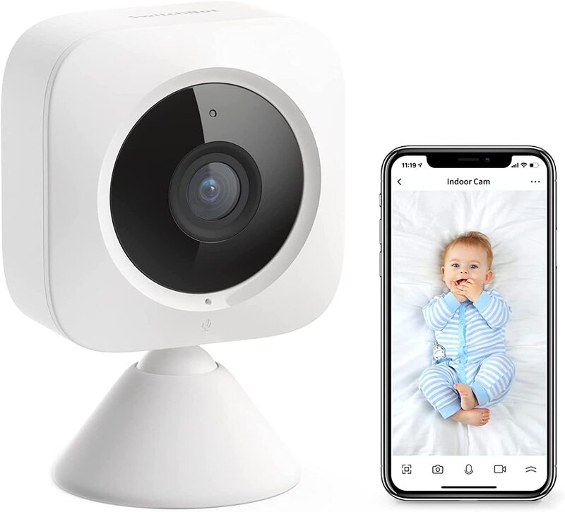 Switchbot Security Indoor Camera with Motion Detection and Night Vision, White