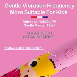 Apiyoo Sonic Electric Kids Toothbrush, A7 Wireless Rechargeable Toothbrush, IPX7 Waterproof with 3 Brushing Modes, 2 Min Smart Timer for Kids. (Pink