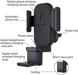 L.Support 3-in-1 Wireless Car Charger Mount, Black