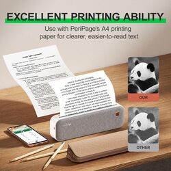 PeriPage A40 Pocket Printer; Wireless Bluetooth Portable Inkless Thermal Printer with Paper Roll for Picture, Label, Memo, Receipt Printing