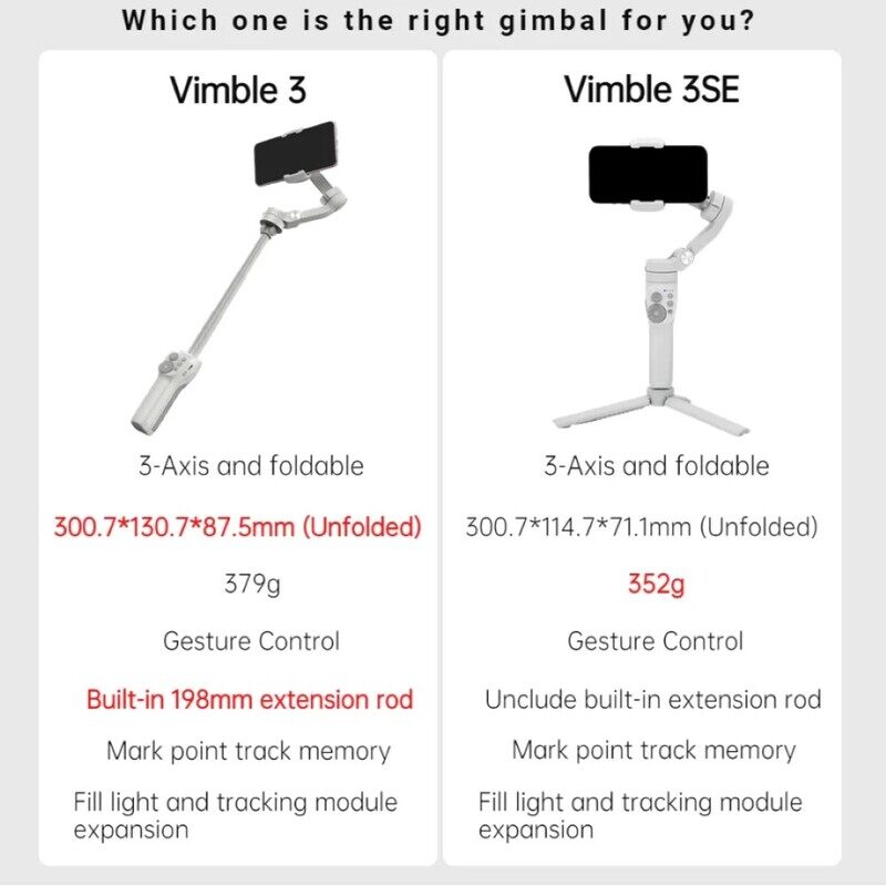 FeiyuTech Vimble 3 Handheld 3-Axis Smartphone Gimbal Stabilizer with Tripod