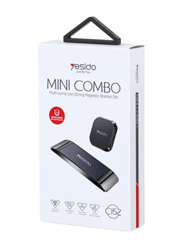 Yesido Mini Combo Strong Magnetic Phone Bracket for Smartphones, Black