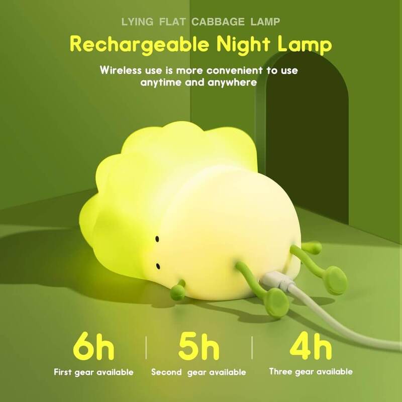 Cabbage Silicon Lamp for Kids 3 Modes