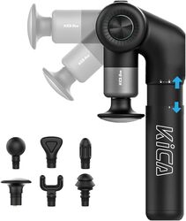 Kica EVO Muscle Massage Gun with Adjustable Arm 12.9 Extendable Pole for Professional Deep Tissue Back Massage,Athletes Pain Relief Handheld Portable Massager,Built in Heat Compress,6 Heads