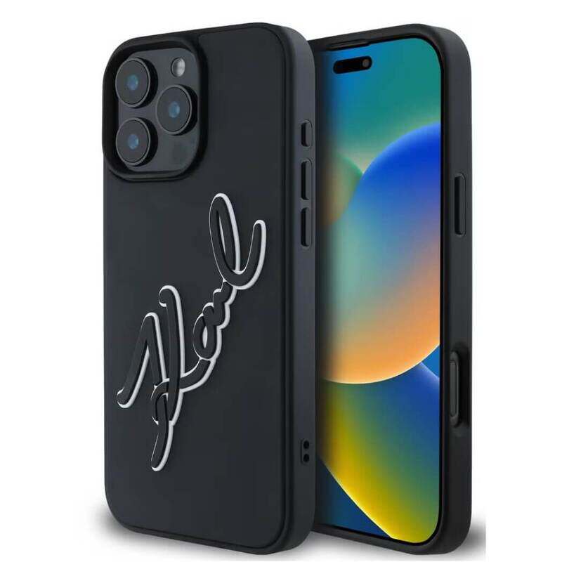 

Karl Lagerfeld Hard Case with 3D Rubber Signature Logo iPhone 16 Pro Max